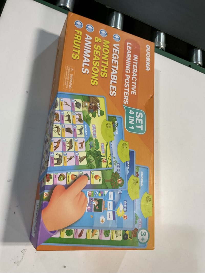 Condition photo showing New/Like New for QUOKKA Educational Toys for Kids 5-7 Year Old - Set of 4 Vertical 4 Learning Wall Chart for Toddlers Age 3 4 6+ - Interactive Speech Therapy Poster Boy Girl - Autism Puzzle Game 8-10-12 4 ABC Charts