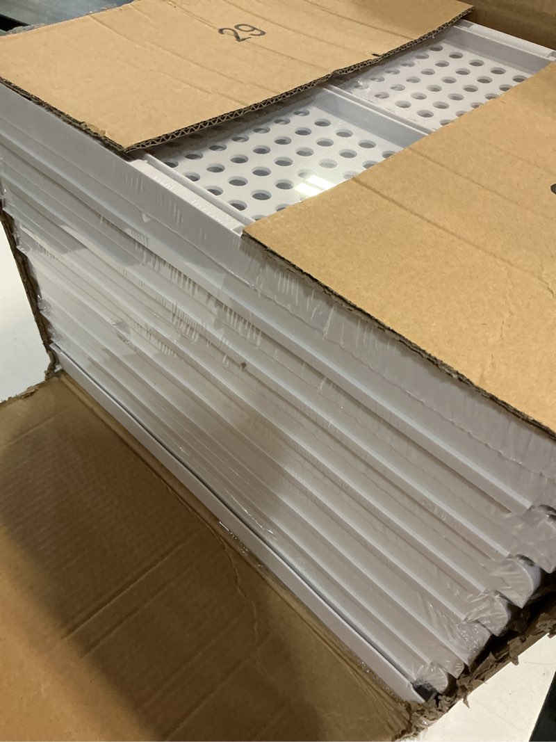 Condition photo showing New/Like New for SNSLXH 8 Pack Stackable Closet Storage Bins, Multifunctional & Foldable Closet Organizers and Storage for Bathroom Kitchen Laundry Room Drawer Shelf Storage, Space-Saving Wardrobe Organizer, White White 8 Pack