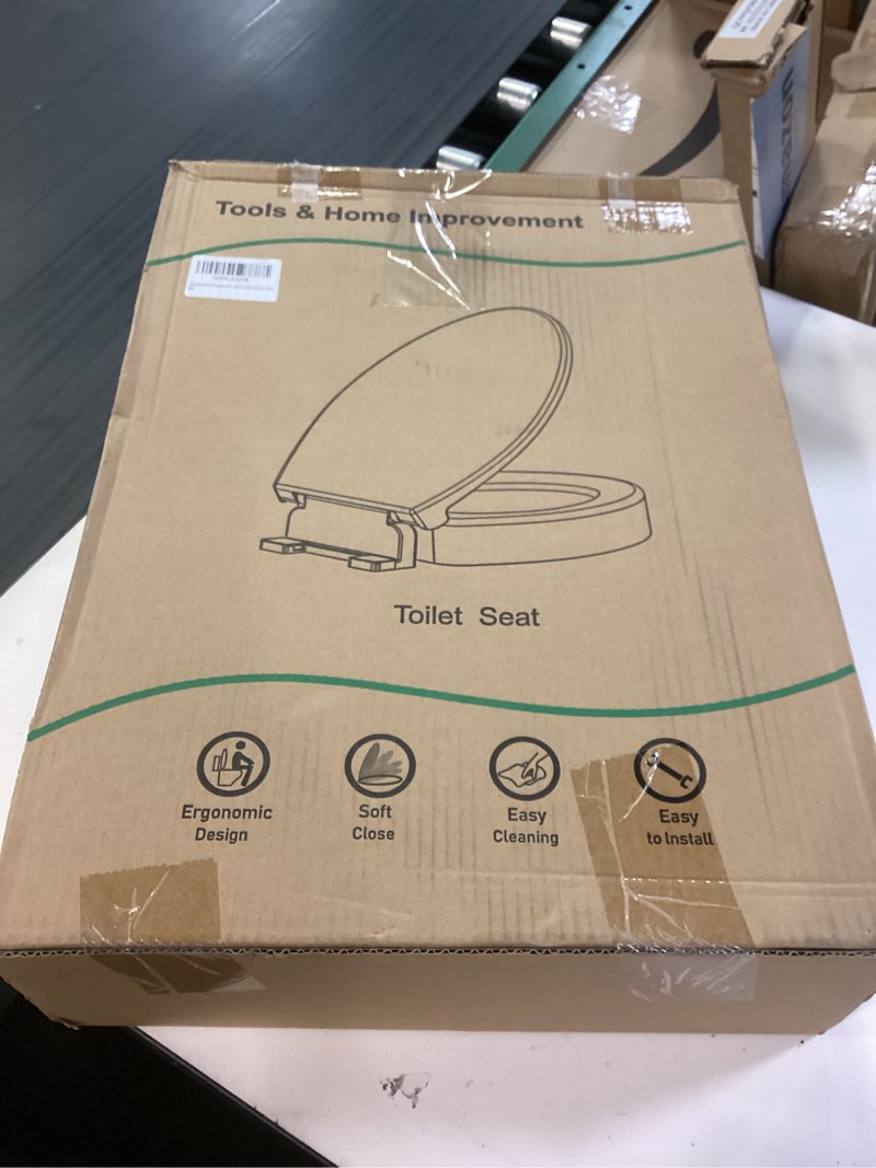 Condition photo showing New/Like New for raised elongated toilet seat 18.5'' for seniors – soft close, quick release & connect, sturdy pp material, won’t loosen, ideal for elderly & limited mobility, white raised seat only & essential