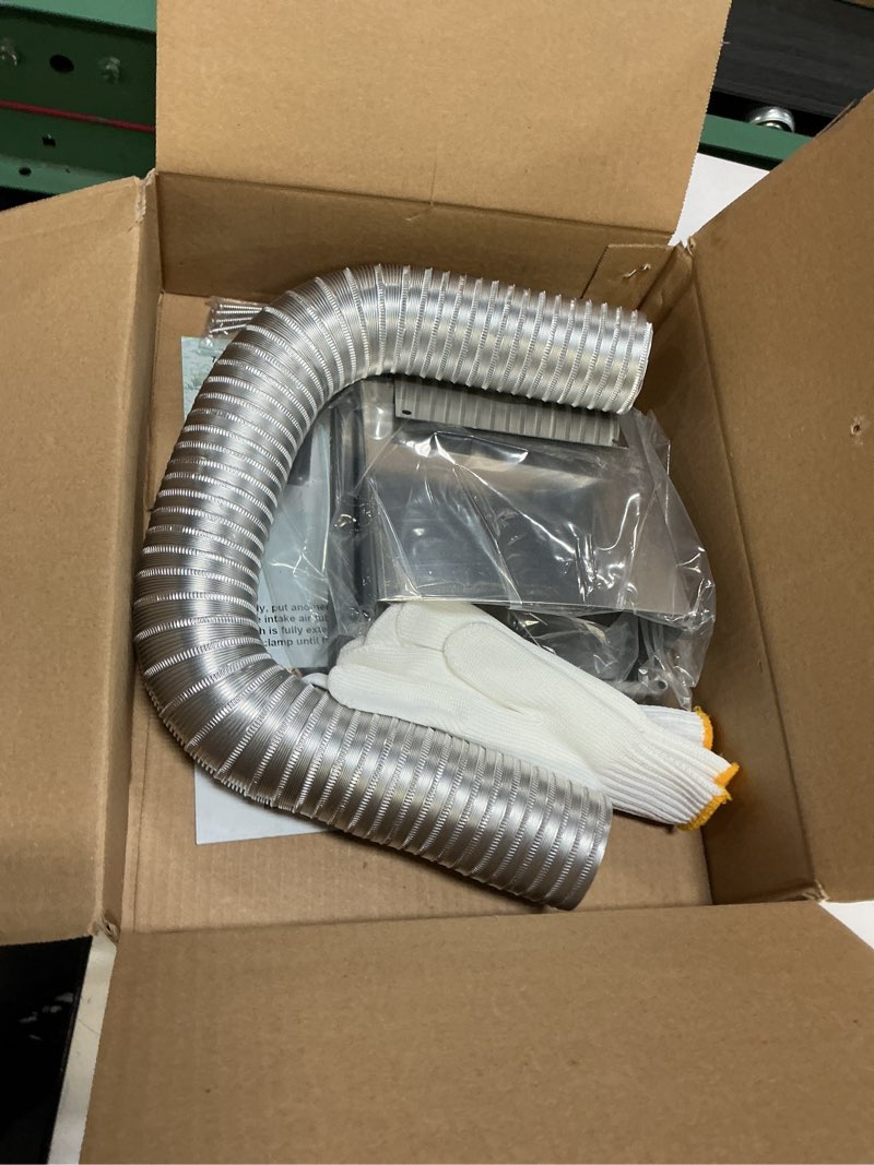 Condition photo showing New/Like New for Pellet Stove Fresh Air Intake Kit, 2"x 60" Pellet Stove Pipe Outside Cold Air Intake Kit for Corn Wood Furnace w/Aluminum Flex Vent Pipe,External Wall Vent Rain Cover & Screw Hose Clamps