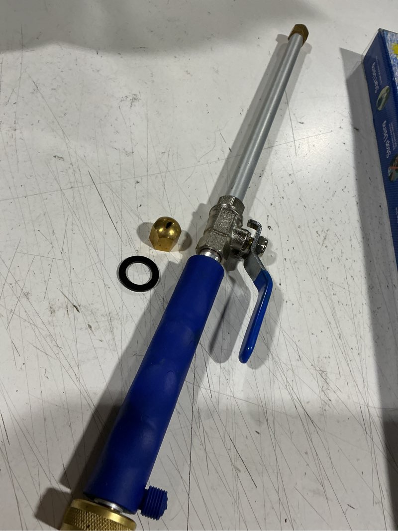 Condition photo showing As Is for upgraded jet nozzle for garden hose power washer wand hydro jet high pressure washer tools with 2 different nozzles and hose quick connectors