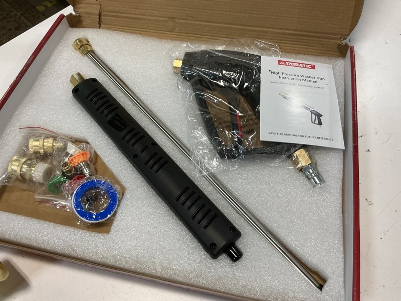 Condition photo showing Good Condition for yamatic pressure washer gun wand with swivel 3/8" plug & m22 coupler, stainless steel extension lance replacement for ryobi, simpson, craftsman power washer for foam cannon car wash, 4000 psi brass long gun