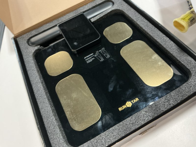 Condition photo showing Good Condition for RunStar Scale for Body Weight and Fat Percentage, 8 Electrodes High Precision Digital Scale for BMI 28 Body Composition Measurement, Bathroom Smart Scales with Large Color Display FSA&HSA Eligible BlackGold