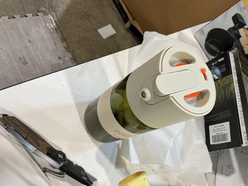 Condition photo showing Good Condition for 2-in-1 500ml/17oz light-blocking dark oil sprayer for cooking w/ stickers, dark green glass olive oil dispenser bottle for kitchen, even spray with portion control, perfect for air fryer, bbq-white