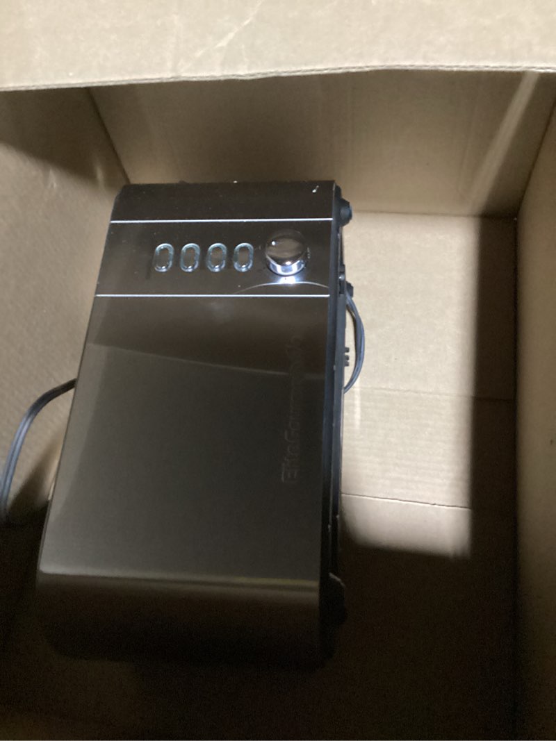 Condition photo showing New/Like New for Elite Gourmet ECT4123X Long Slot 4 Slice Toaster, Extra Wide 1.5" and 5.1" Deep Slots, Bagel, Defrost & Cancel Functions, 6 Toast Shade Settings, Fits Bagels, Waffles, Artisan Breads, Stainless Steel 4 Slice Stainless Steel