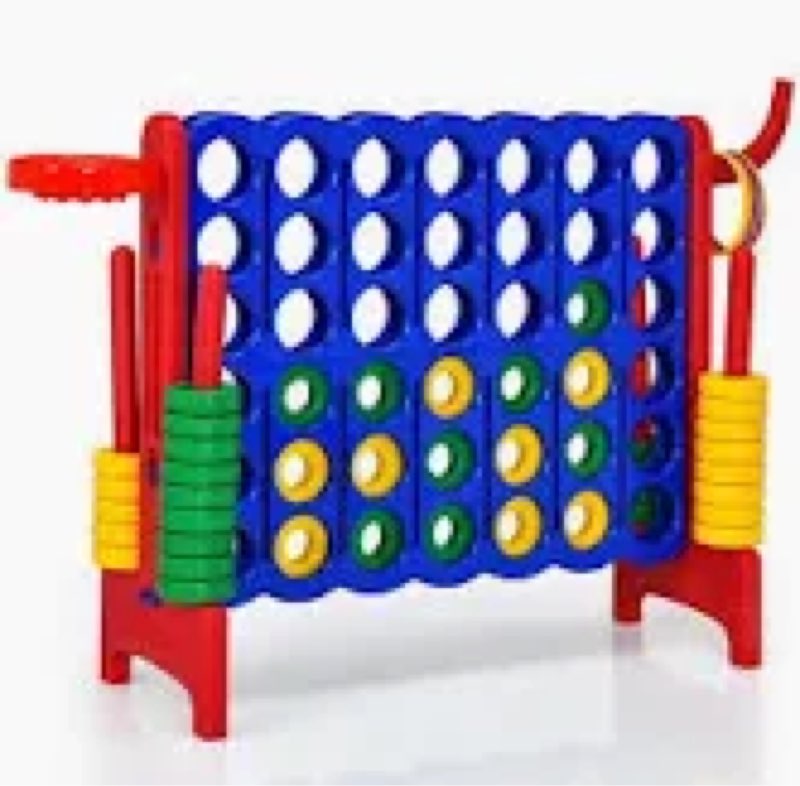 GLOBALWAY 4 to Score Game Set, Jumbo Connect 4 Game Set w/ 42 Chess Pieces, Quick-Release Levers & M