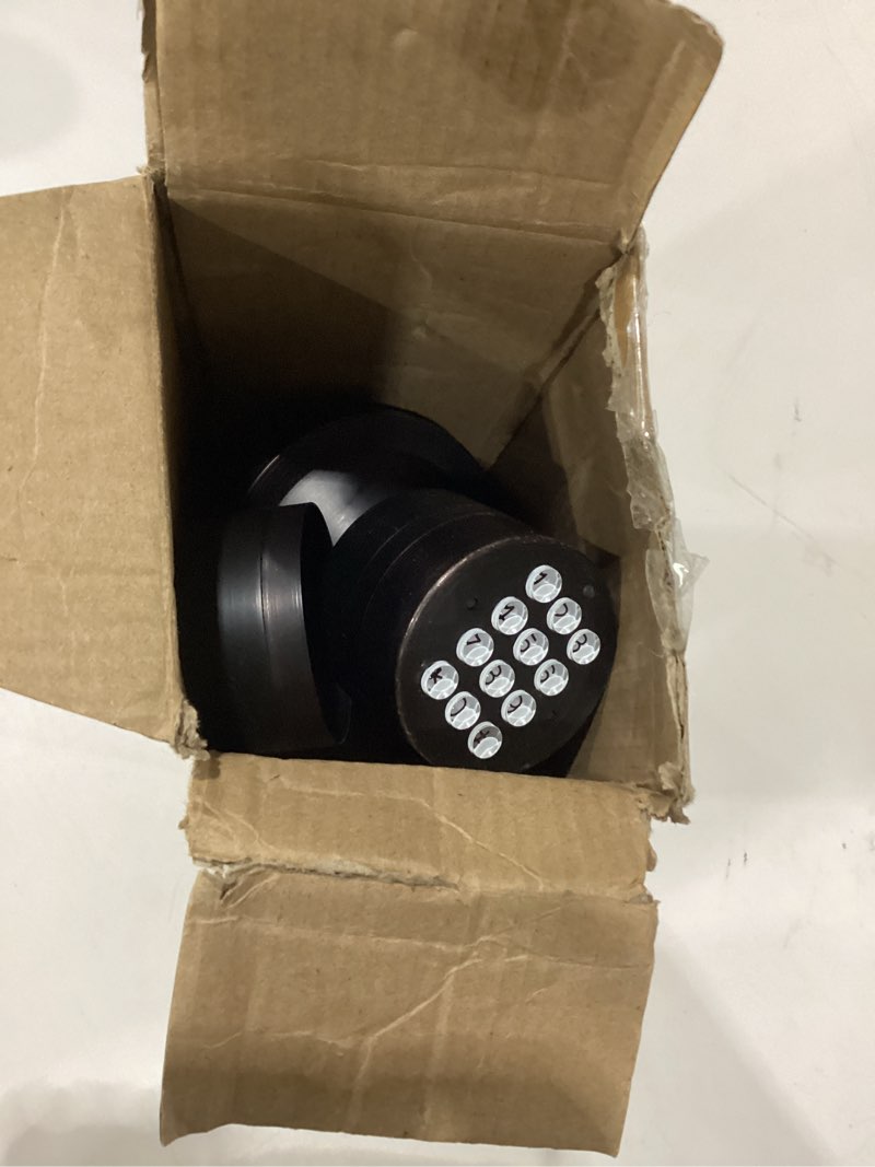 Condition photo showing As Is for used missing pieces signstek keyless entry door lock,door knob with keypad?smart code door lock,mute mode,passage function, easy to install,oil rubbed bronze