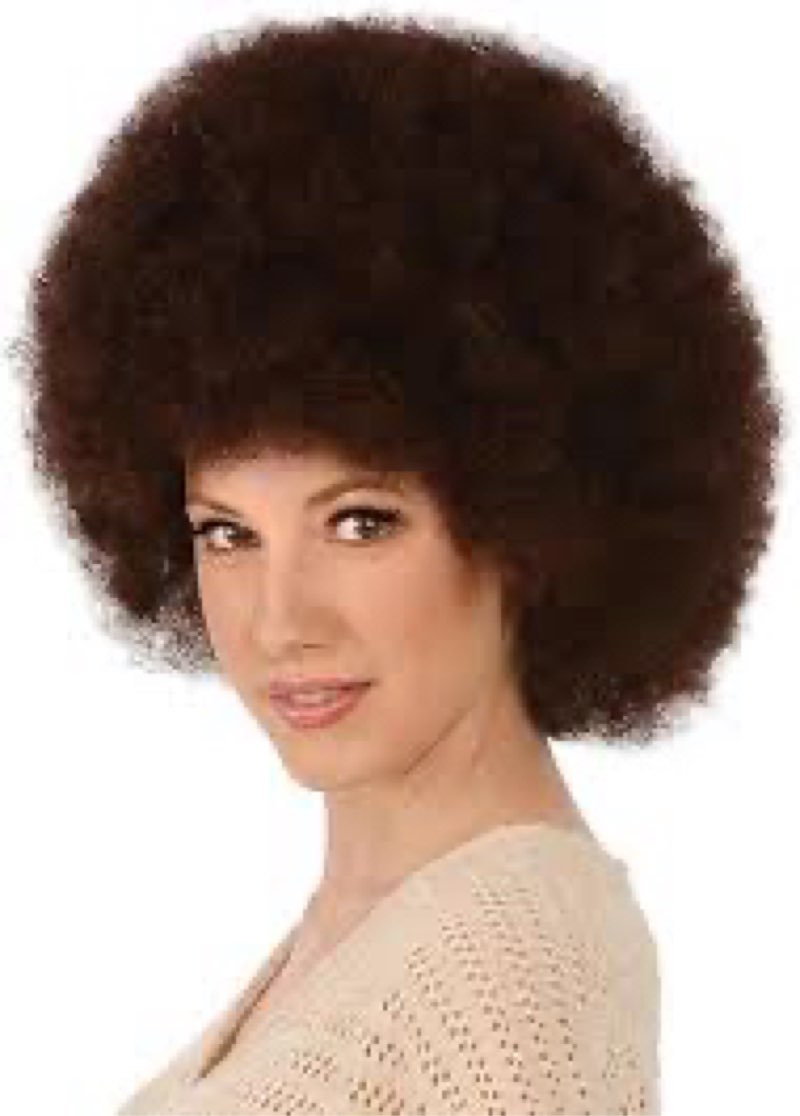 Kangaroo Brown Afro Wig for Women & Men Wig with Bangs Short Bouncy - Fluffy Synthetic 70s Afro kink