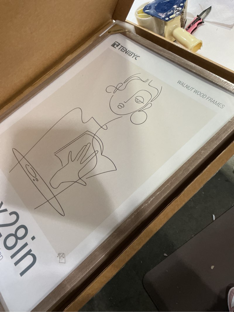 Condition photo showing New/Like New for 20x28 Walnut Poster Frame 3 Pack - Natural Brown, Solid Wood Picture Frame, Wall Gallery Frame Walnut 20 x 28