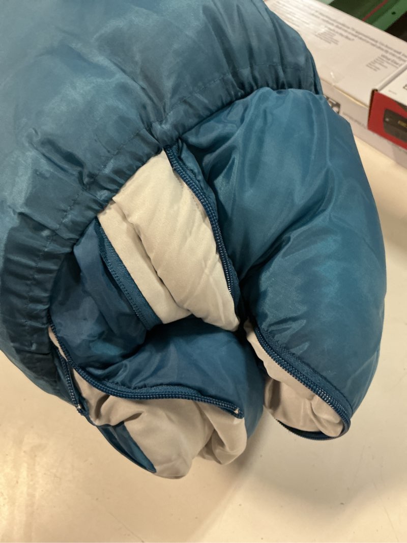 Condition photo showing Good Condition for ozark trail 35-degree cool weather rectangular sleeping bag, blue, 33"x77"