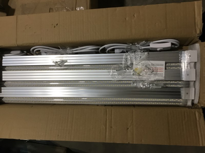 Condition photo showing As Is for 8ft led shop light, 8' 100w 15000lm 6000k (12 pack), 8 foot linkable led shop lights with plug fixture for garage workshop, t8 led tube lights, high output, 12pack no hanging