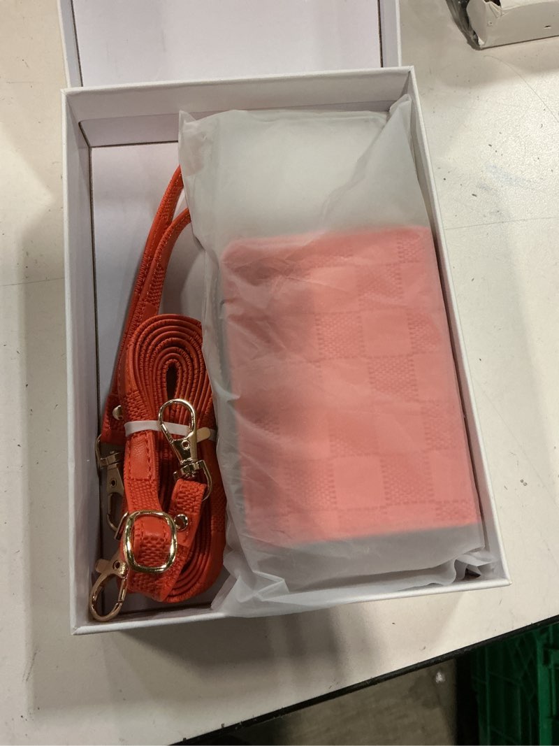 Condition photo showing Good Condition for keallce for iphone 17 pro max 6.9'' wallet case, crossbody zipper purse with 4 card slots rfid blocking, lanyards & wrist straps, flip leather folio cover with kickstand for iphone 17 pro max, orange