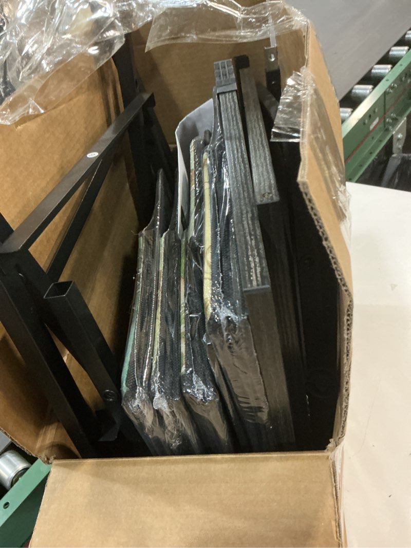 Condition photo showing As Is for Furnulem Retro 5 Drawers Dresser, Tall Dressers for Bedroom, Closet, Hallway, Nursery, Fabric Storage Tower Organizer, Vertical Nightstand Side Table Furniture, Steel Frame, Wood Top Vintage Floral 5 Drawers