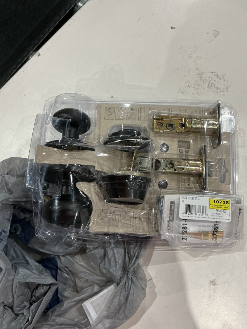 kwikset cove venetian bronze exterior single-cylinder deadbolt and keyed entry door knob 96900-421