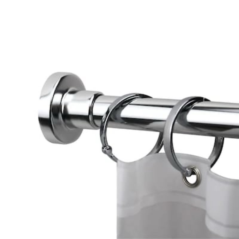 allen + roth 51-in to 86-in chrome tension single straight adjustable shower curtain rod