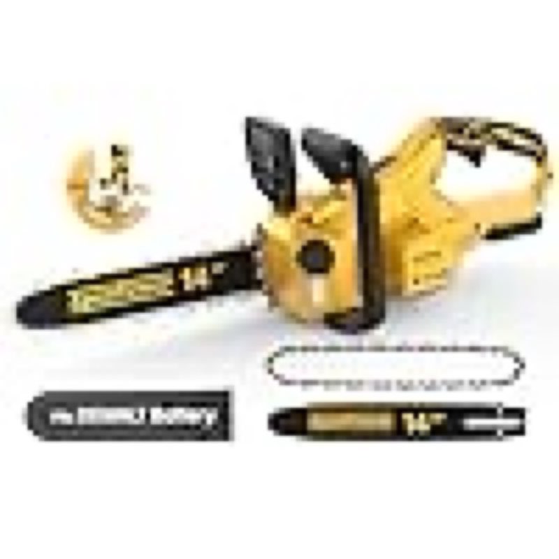 (Incomplete)14 Inch Brushless Electric Chainsaw Cordless for Dewalt 20V Battery, Compact Chain Saw with Auto Oiler, Low Kickback, Battery Powered Chainsaw for Tree Trimming, Storm Clean-Up, Wood Cutting, Pruning