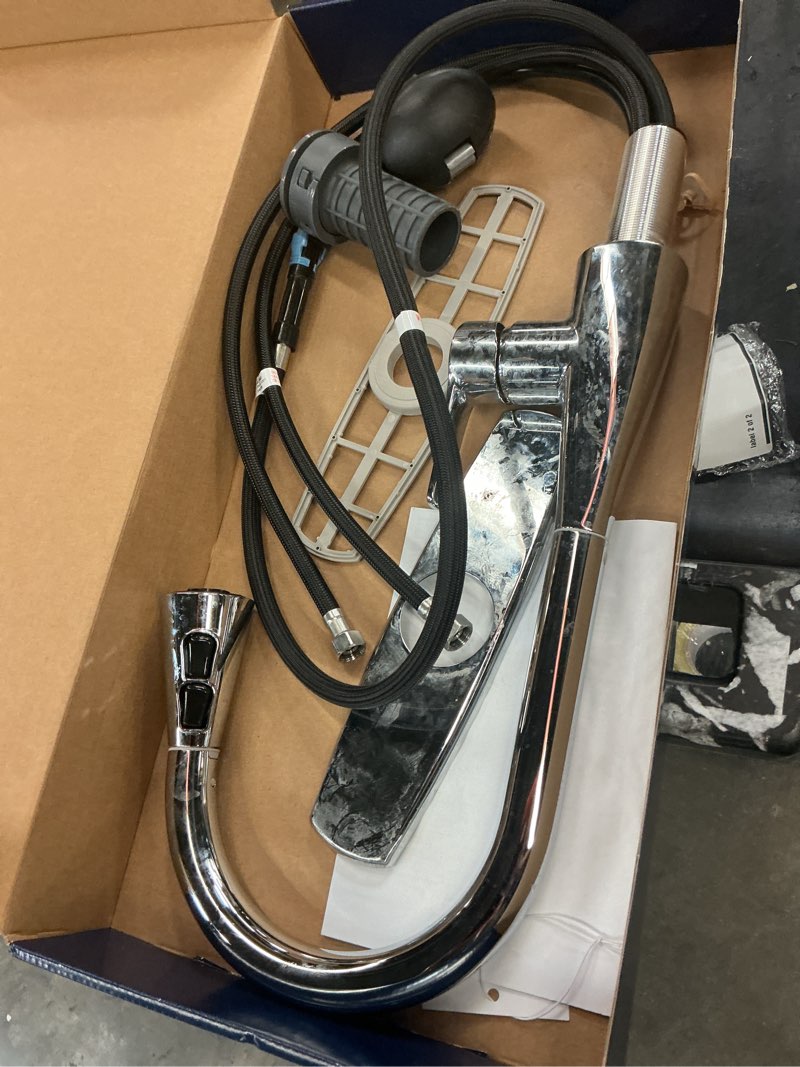 Condition photo showing As Is for project source kitchen faucet stainless steel 1255143 brand
