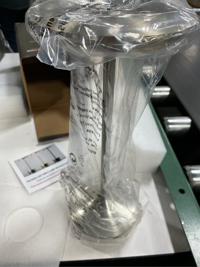 Condition photo showing New/Like New for ejq rechargeable cordless table lamp, 6000mah battery operated led table lights,touch control - 3 concolor silver