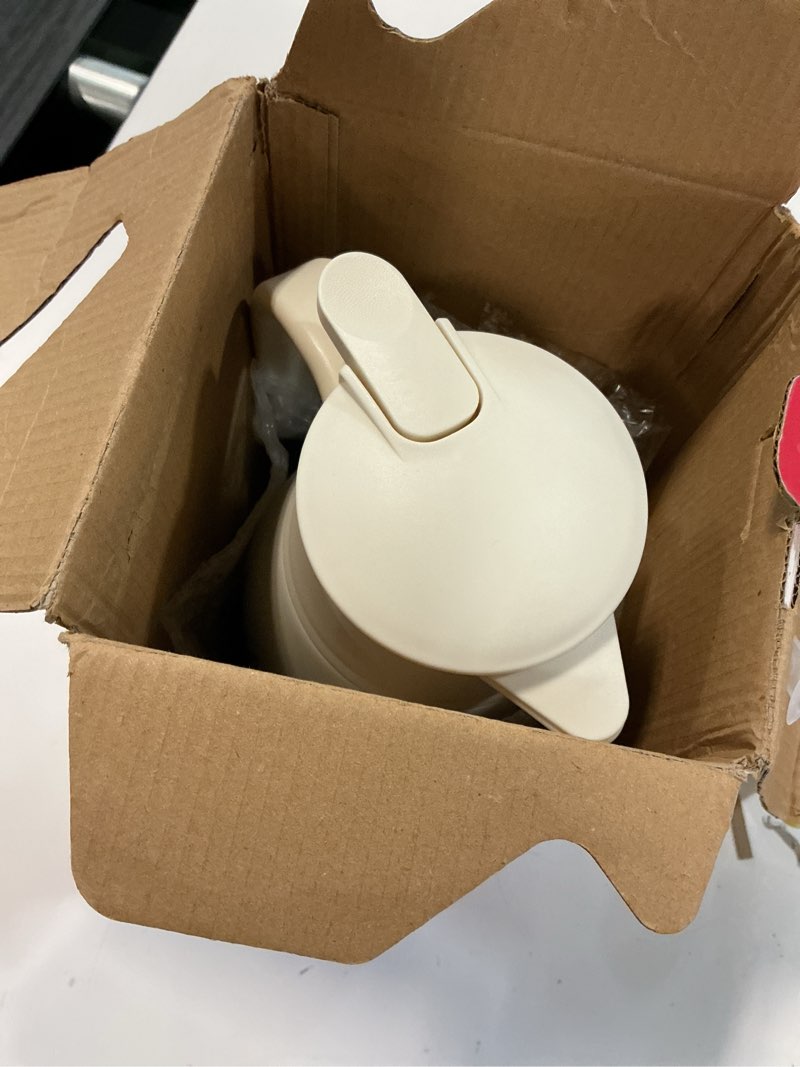 Condition photo showing New/Like New for norme 2 pcs thermal coffee carafe insulated stainless steel coffee carafe for hot liquid vacuum thermal pot creamer pitcher dispenser with brushes keeping hot water milk(beige,68 oz) beige 68 oz