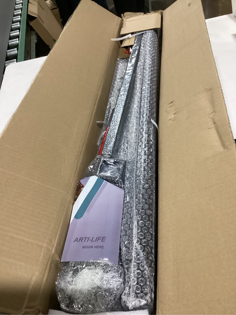 Condition photo showing Good Condition for Hand Rails for Outdoor Steps, 3 Step Handrail Stair Railing for Seniors for Porch Railing Deck Hand Rail Easy to Install and Sturdy 3 Steps Silver on black