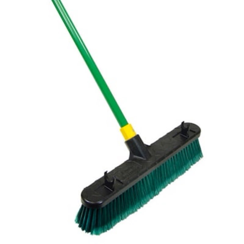 quickie bulldozer 18-in heavy-duty multi-surface green push broom