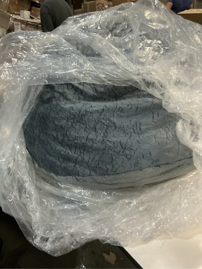 Condition photo showing Good Condition for Bean Bag Chair for Adults Kids Without Filling Comfy Fluffy Oversized Round Beanbag Chair Lazy Sofa Cover for Reading Chair Floor Chair, 3.5FT, Black 3.5FT Grey