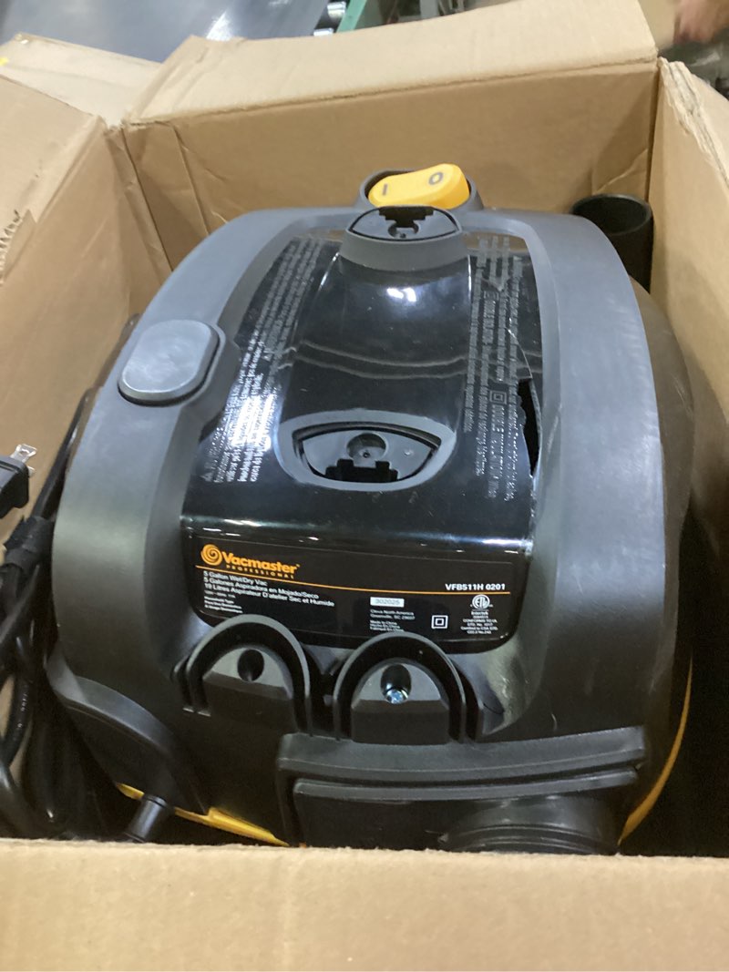Condition photo showing As Is for Vacmaster Professional Beast Series VFB511H 0201 5-Gallon 5.5 Peak HP Wet/Dry Vac, Black Upgraded 5 Gal