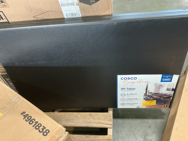 Condition photo showing Good Condition for Cosco 2.6-ft x 8-ft Indoor or outdoor Rectangle Resin Black Folding banquet table 8 -Person