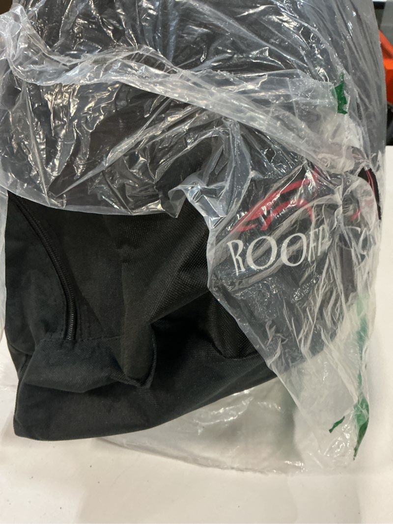 Condition photo showing As Is for RoofPax 23 cft. Extra Waterproof Rooftop Cargo Carrier Bag, Double Weatherproof Zippers,10 Heavy-Duty Tie-Down Straps fit Cars with/Without a Rack or Side Rails, Safety Hooks Included 23 Cubic feet