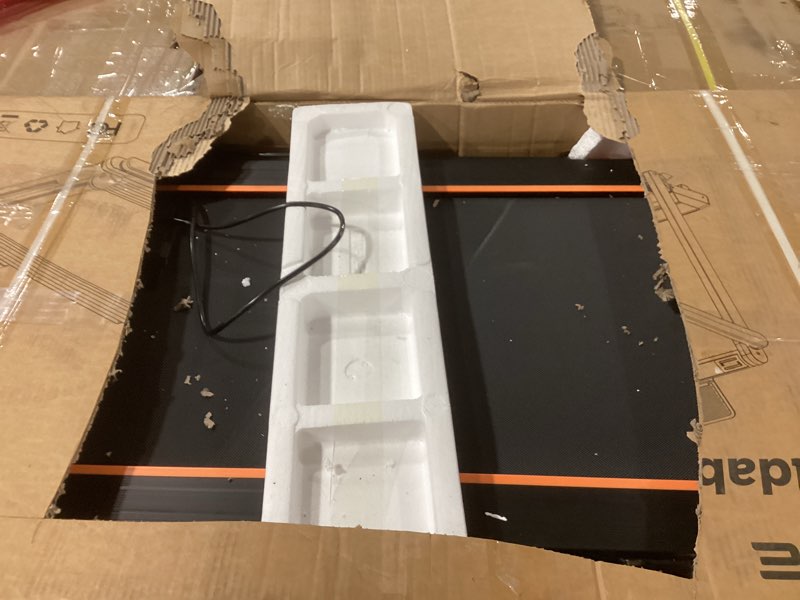 Condition photo showing As Is for foldable treadmill with 0-15% incline and handle bar, 2.5hp treadmills for home, under desk treadmill with 300lbs capacity, walking pad with speaker, app/remote control black orange