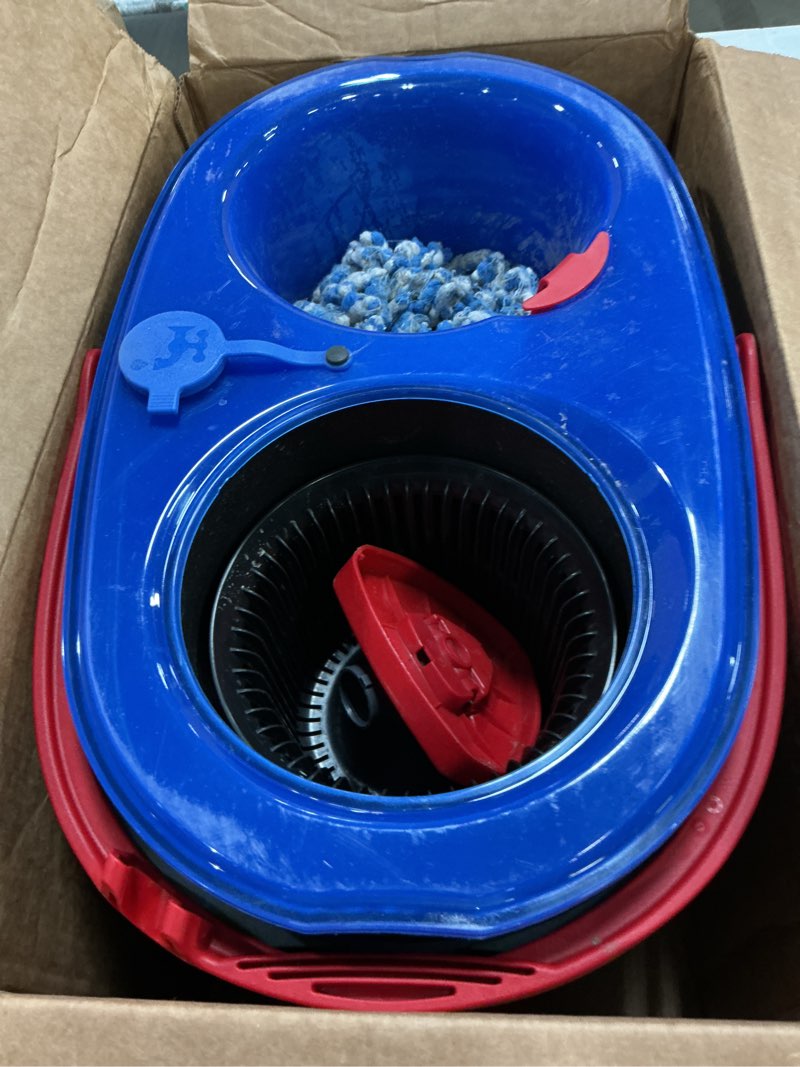 Condition photo showing As Is for O-Cedar RinseClean Spin Mop & Bucket System + 2 Extra Mop Heads| Clean with Water | Removes 99% of Bacteria Plastic Rinseclean Spin Mop & Bucket + 2 Extra Refills Cleaning System