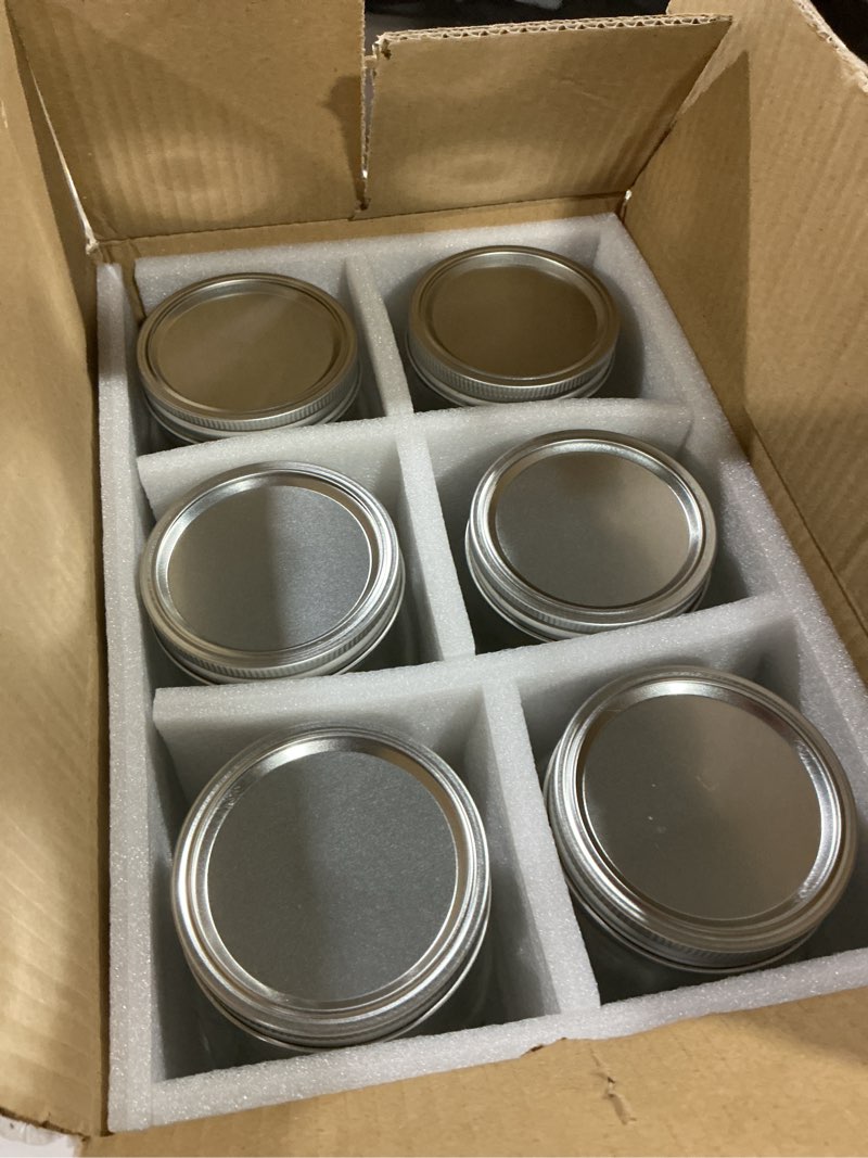 Condition photo showing Good Condition for wellife wide mouth mason jars, 6 pack mason jars 32 oz for pickling, canning, fermenting and food storage, microwave & dishwasher safe mason jars 32oz-6pcs