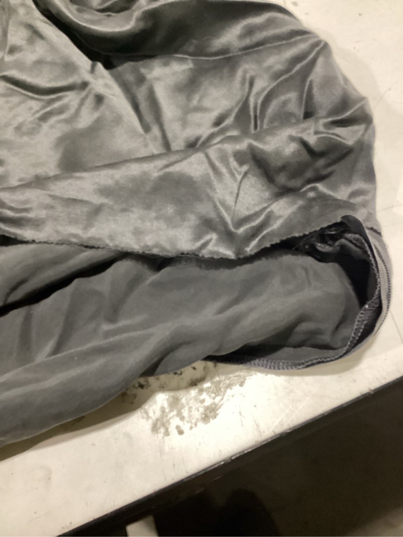 Condition photo showing As Is for 100% mulberry silk pillowcase, king, dark grey