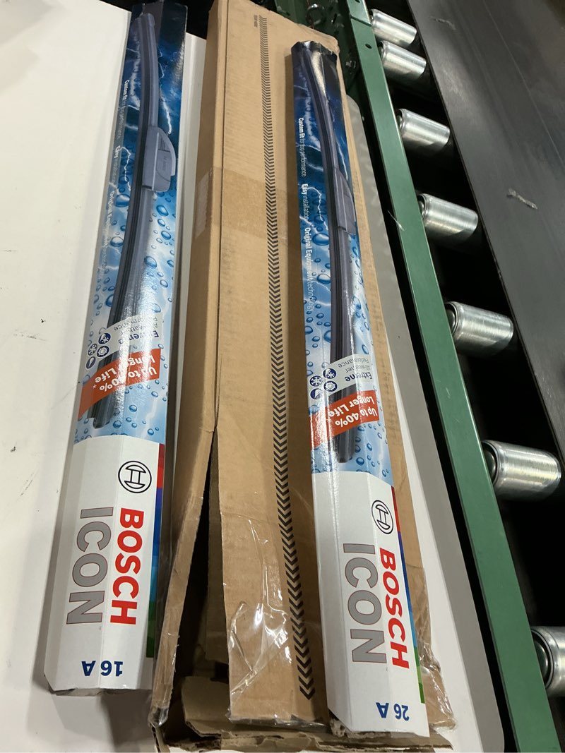Condition photo showing Good Condition for bosch 26a16a icon beam wiper blades - driver and passenger side - set of 2 blades (26a & 16a) front (26a & 16a) icon combo pack (front)