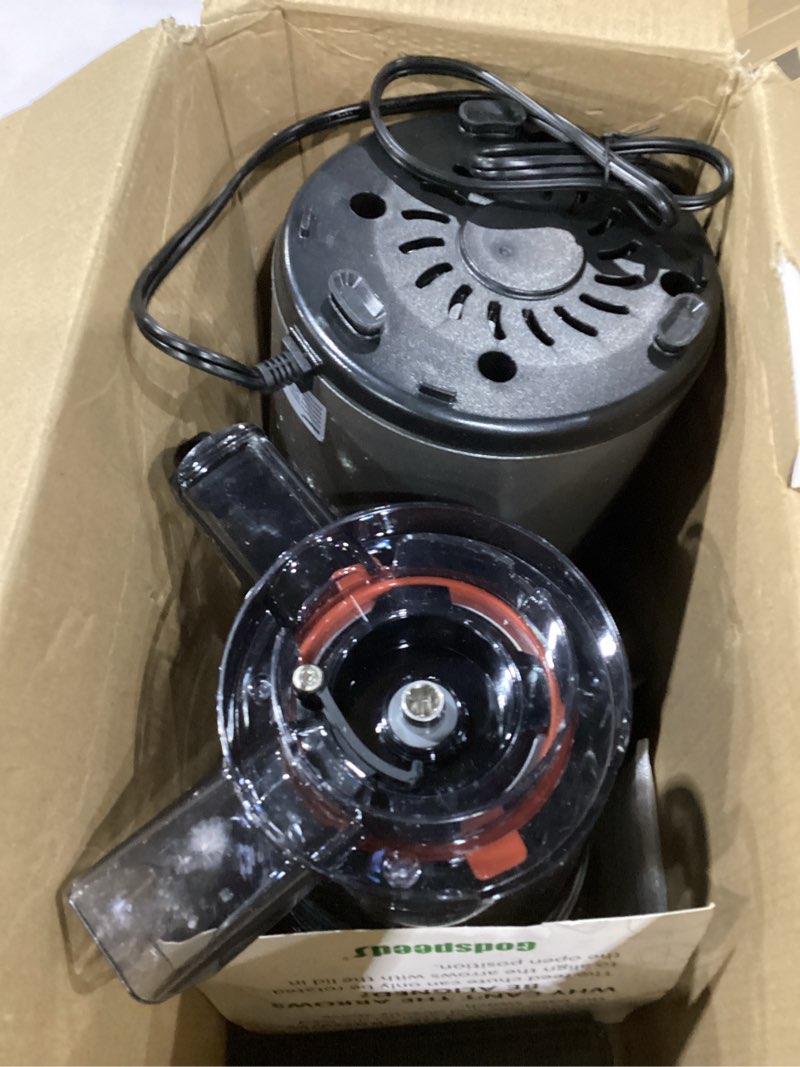 Condition photo showing As Is for not tested godspeeds juicer machines with 5.8\" large feed chute, slow masticating cold press juicer for whole fruits & vegetables, easy to clean design, high juice yield home juicer for daily wellness