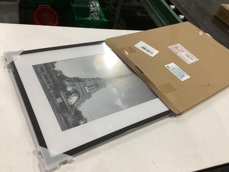 Condition photo showing New/Like New for upsimples 17x22 picture frame, display pictures 12x18 with mat or 17 x 22 without, wall hanging poster frames, black, 1 pack black 17x22