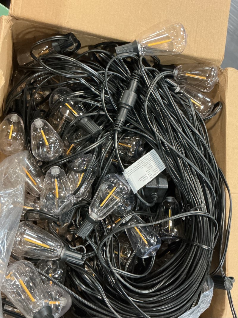 Condition photo showing Good Condition for mgvih outdoor string led patio lights - 200ft 60m outside waterproof light st38 shatterproof bulb connectable hanging outdoor electric lighting for backyard yard gazebo porch party 200 ft