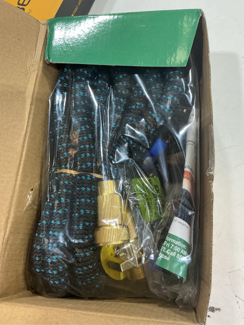 Condition photo showing Good Condition for flexi hose expandable garden hose with 8 function nozzle, 25ft - lightweight retractable garden hose, water hose - no-kink flexibility, 3/4 inch solid brass fittings and double latex core