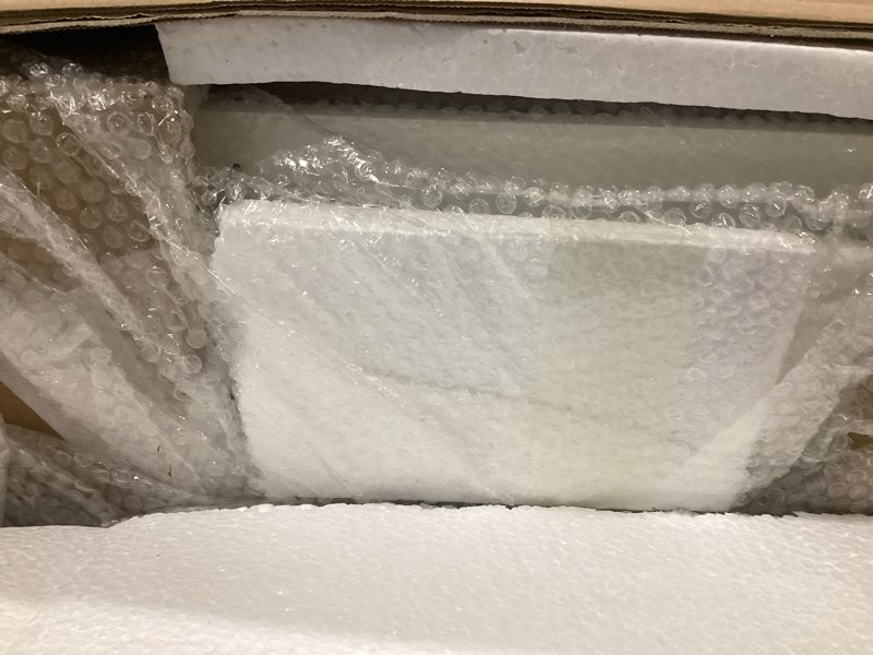 Condition photo showing New/Like New for Wooden Play Kitchen Fridge – Interactive Ice Maker, Double Door Storage & Creative Fridge Magnets, Pretend Play Refrigerator for Boys & Girls 3+