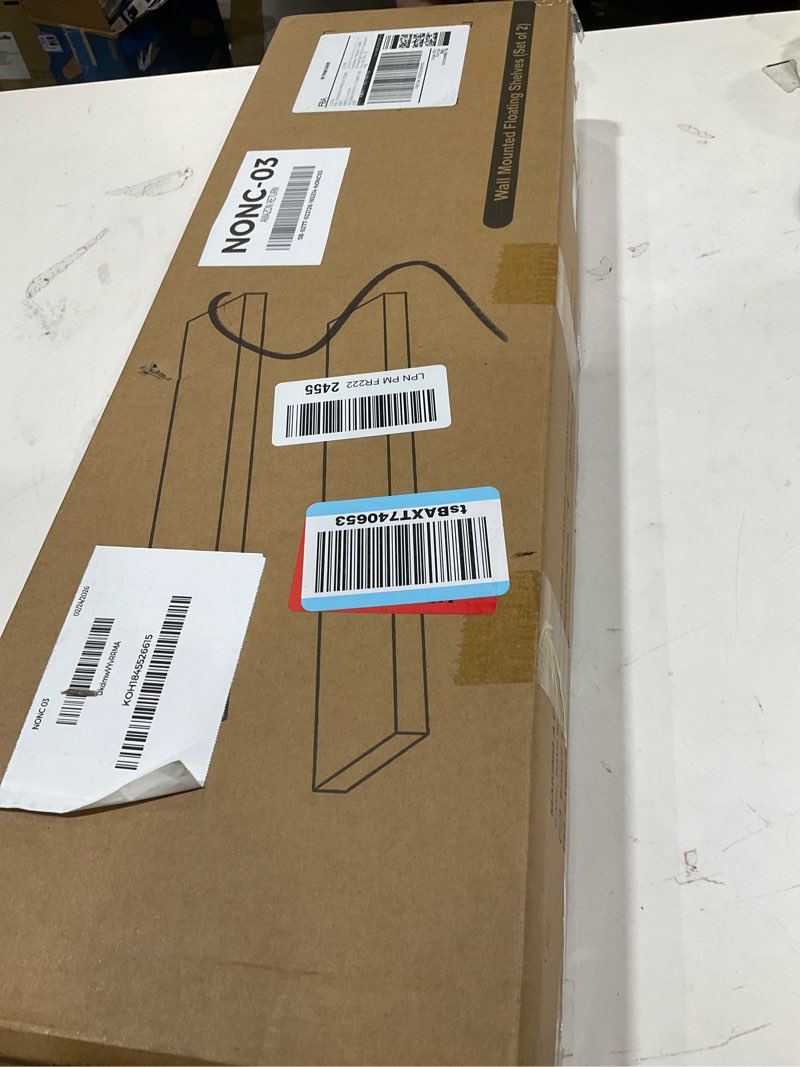 Condition photo showing New/Like New for BAYKA Floating Shelves White, 22.5 inches Rustic Wood Wall Mounted Shelves for Bathroom, Bedroom, Living Room, Kitchen & Office, Hanging Display Shelf with 22 lbs Capacity