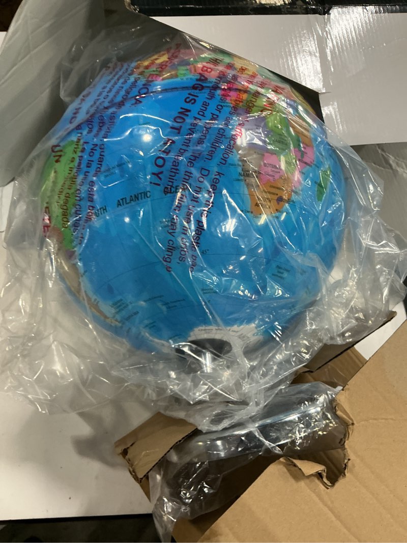 Condition photo showing Good Condition for 12" illuminated world globe for children & adults, globe lamp with world map for kids, stable heavy metal base, interactive stem learning gift & night light blue 12 inch