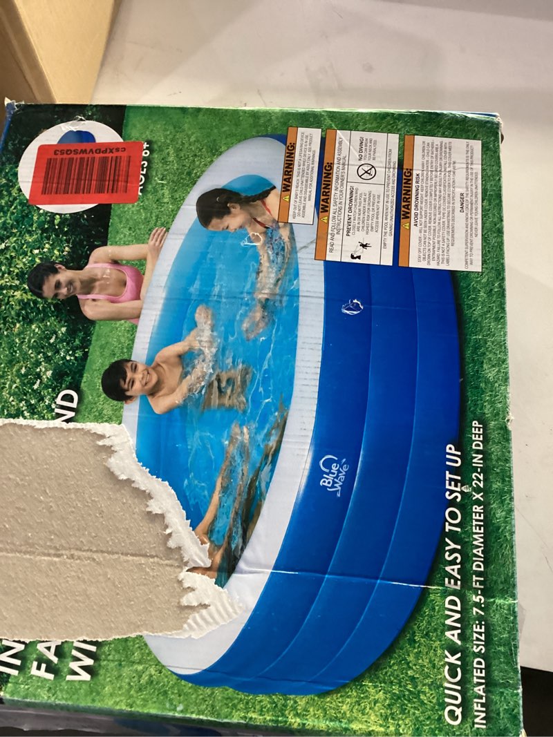 Inflatable 7.5-ft x 22-in Deep Round Family Pool with Cover