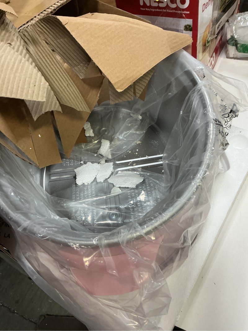 Condition photo showing As Is for Paris Hilton 6-Quart Manual Slow Cooker, Features Three Settings (Low, High, Warm), Naturally Nonstick and Dishwasher Safe Stoneware Insert, Family Sized Capacity, Pink 6 Quarts Pink