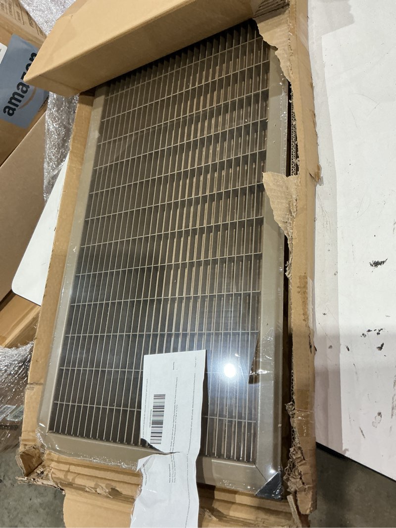 Condition photo showing Good Condition for fits 14x30 and 30x14 duct opening | return air floor grille by handua | walkable vent cover grill for floor | brown | heavy duty fixed blades | outer dimensions: 15.75"w x 31.75"h 1 14"w x 30"h [duct opening]