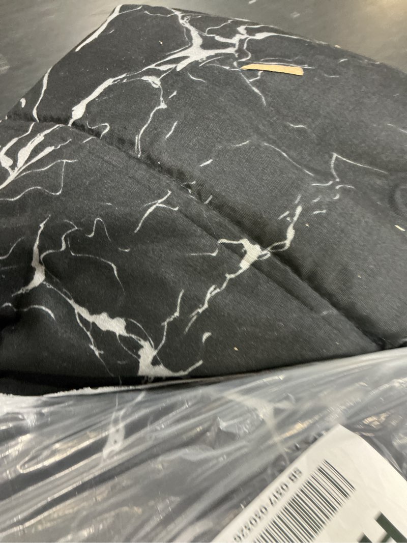 Condition photo showing As Is for caressma black marble comforter set king, 3 pieces modern pattern soft microfiber bedding comforter set, down alternative comforters for all season (104 * 90") black marble king