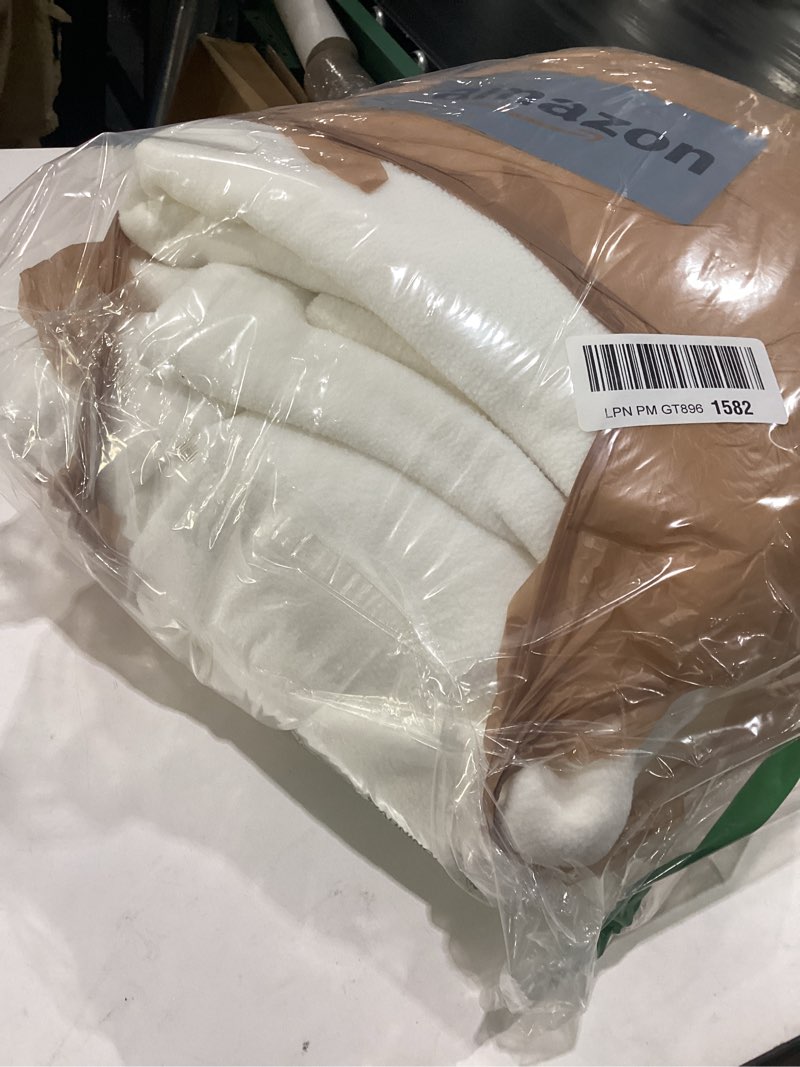 Condition photo showing Good Condition for love's cabin fleece twin sheet set - 3 pcs white super soft plush polar fleece bed sheets set with 16" deep pocket,cozy warmth for cold season(1 flat sheet,1 fitted sheet,1 pillow case) twin white