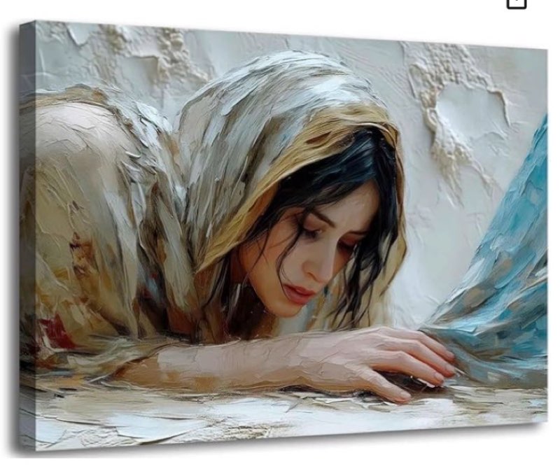 LCZDXGR Framed Christian Girl Wall Art Jesus and Woman Picture Healing Painting Christian Poster Pri