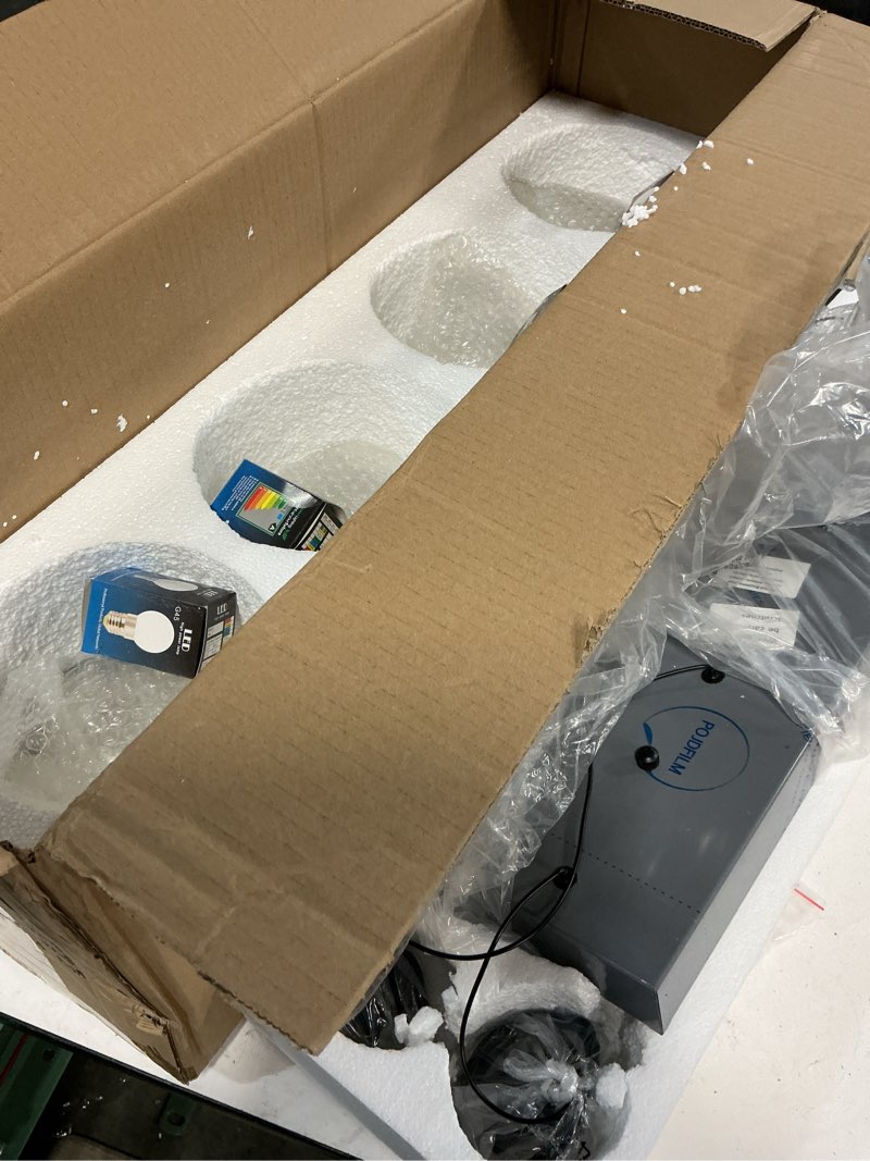 Condition photo showing Good Condition for ykolupty black chandelier modern dining room light fixture 4-light glass globe kitchen island lighting hanging for farmhouse linear chandeliers mid century chandelier r black-clear 4-light