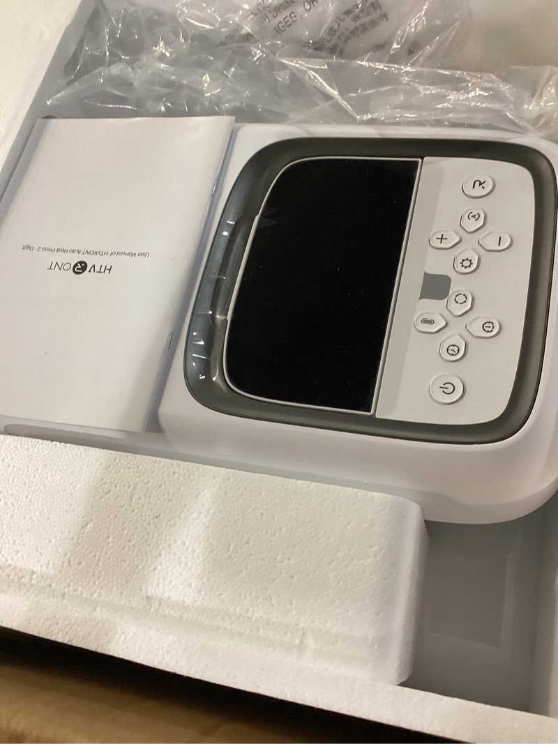 Condition photo showing As Is for htvront auto heat press 2 - heat press machine for t shirts with adjustable pressure & higher heating height, heats up fast & evenly heat press 15x15 for htv, sublimation, heat transfer projects daisy white