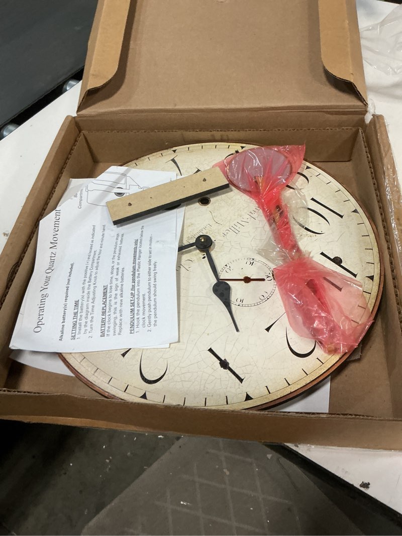 Condition photo showing Good Condition for Howard Miller Deary Wall Clock II 549-662 – Antique & Round with Quartz Movement Deary II